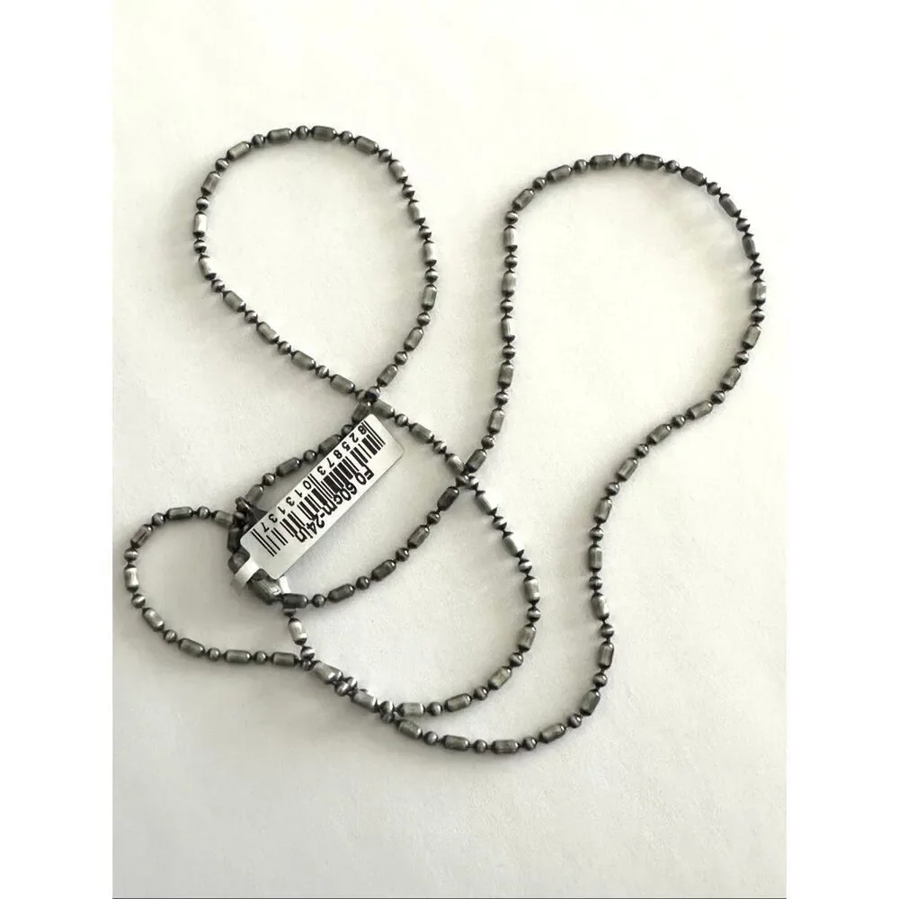 BICO Australia NWT Brushed Steel Ball Chain Necklace 24”